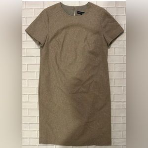 Banana republic sz xs metallic short sleeves wool dress lined